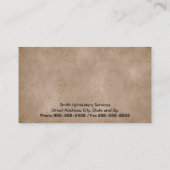 Upholsterie-Upholsterer-Leather-Visitenkarte Visitenkarte (Rückseite)