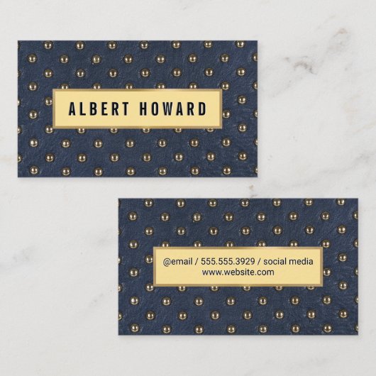 Upholstertes Leder Visitenkarte (Vorne/Hinten)