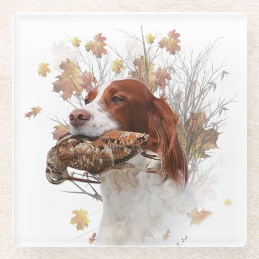 Upland Game Bird Junting Glasuntersetzer (Vorderseite)