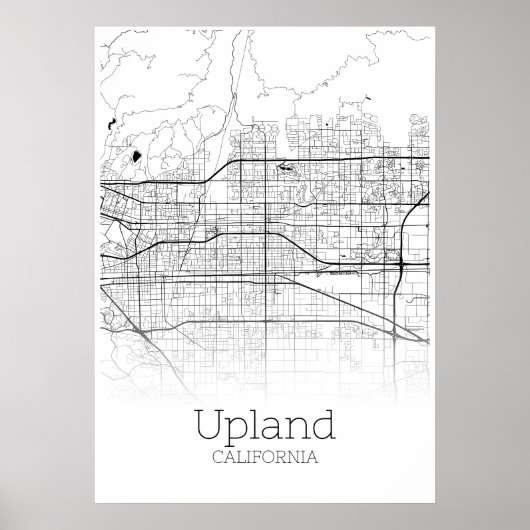 Upland Map - Kalifornien - City Map Poster (Vorne)