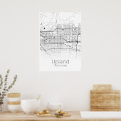 Upland Map - Kalifornien - City Map Poster (Küche)