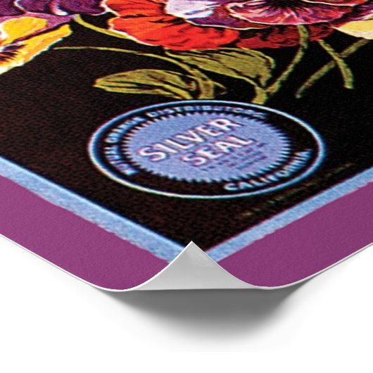 Upland Pansy Vintag Crate Label Poster (Ecke)