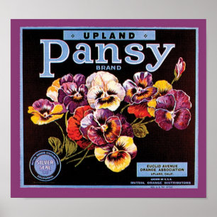Upland Pansy Vintag Crate Label Poster