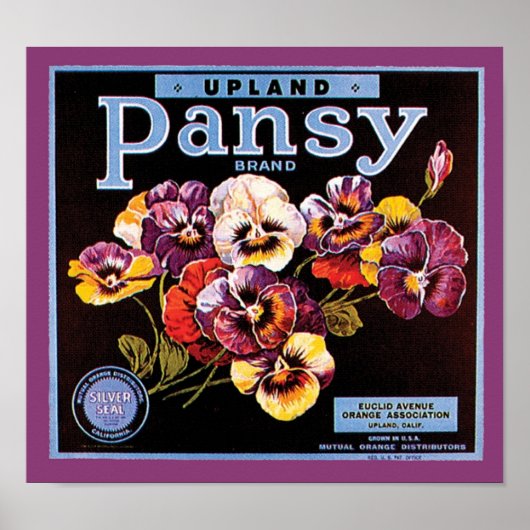 Upland Pansy Vintag Crate Label Poster (Vorne)
