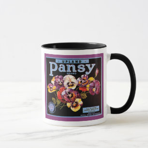 Upland Pansy Vintag Crate Label Tasse