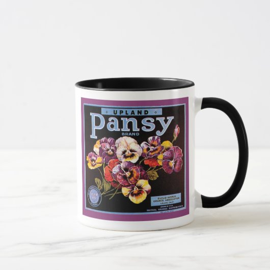 Upland Pansy Vintag Crate Label Tasse (Rechts)