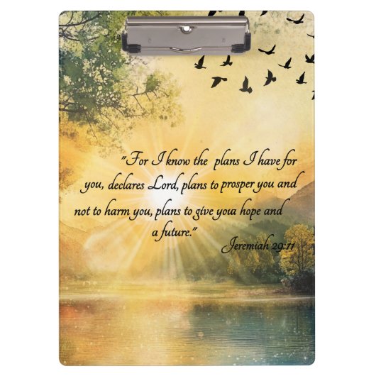 Uplifting Bible Verses Serene Nature Scenes Klemmbrett (Vorderseite)