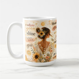 Uplifting floral affirmation watercolor artwork  kaffeetasse