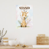 Uplifting Giraffe nursery wall poster Stand tall (Küche)