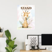 Uplifting Giraffe nursery wall poster Stand tall (Heimbüro)