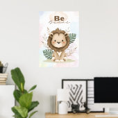 Uplifting  Lion nursery wall poster Be brave (Heimbüro)