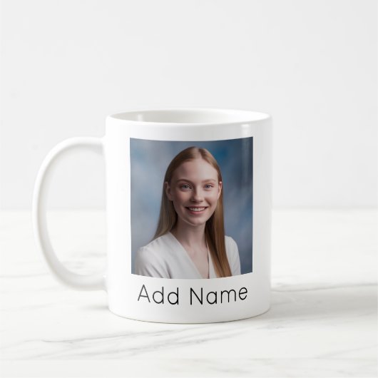 Upload Bild Benutzerdefiniert Foto und Name Person Kaffeetasse (Links)