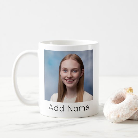 Upload Bild Benutzerdefiniert Foto und Name Person Kaffeetasse (Mit Donut)