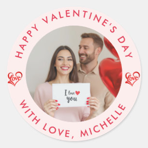 Upload Bild Custom Foto Happy Valentine Day Runder Aufkleber