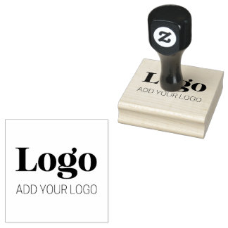 Upload Company Logo Custom Business Branding Wood  Gummistempel