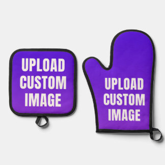 Upload Custom 2 Image - Add Your Own To Print On A Ofenhandschuh & Topflappen-Set