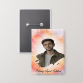 Upload His Photo- Personalized Custom Gift for Him Button (Vorderseite/Rückseite)