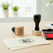 Upload Logo Stamp. Custom Small Business Font Seal Gummistempel