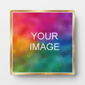 Upload Photo Image Logo Gold Easel Template Fotoplatte (Vorderseite)