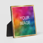 Upload Photo Image Logo Gold Easel Template Fotoplatte (Vorderseite)