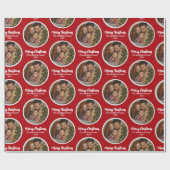 Upload Picture Personalized Photo & text Christmas Geschenkpapier (Flach)