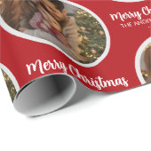 Upload Picture Personalized Photo & text Christmas Geschenkpapier (Rolleneckpunkt)
