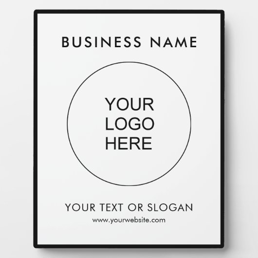 Upload Your Business Logo Text Vertical Tabletop Fotoplatte (Vorderseite)
