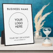 Upload Your Business Logo Text Vertical Tabletop Fotoplatte (Seite)