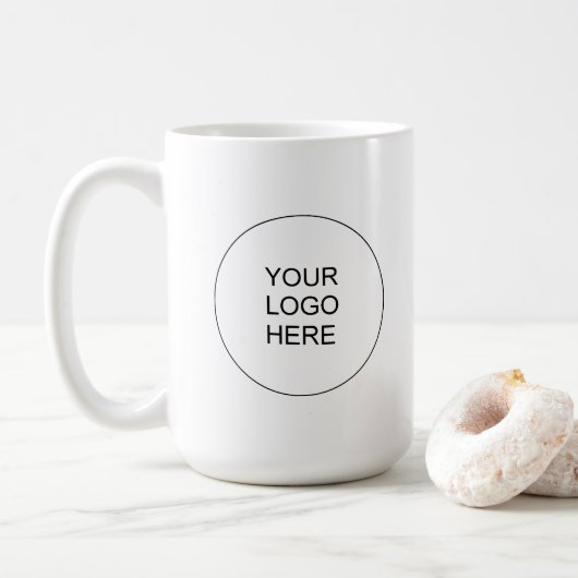 Upload Your Company Logo Elegant Modern Simple Kaffeetasse (Mit Donut)