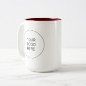 Upload Your Company Logo Maroon Red & White Zweifarbige Tasse (Vorderseite Links)