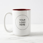 Upload Your Company Logo Maroon Red & White Zweifarbige Tasse (Links)
