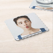 Upload Your Funny Face Photo Selfie Untersetzer (angewinkelt)