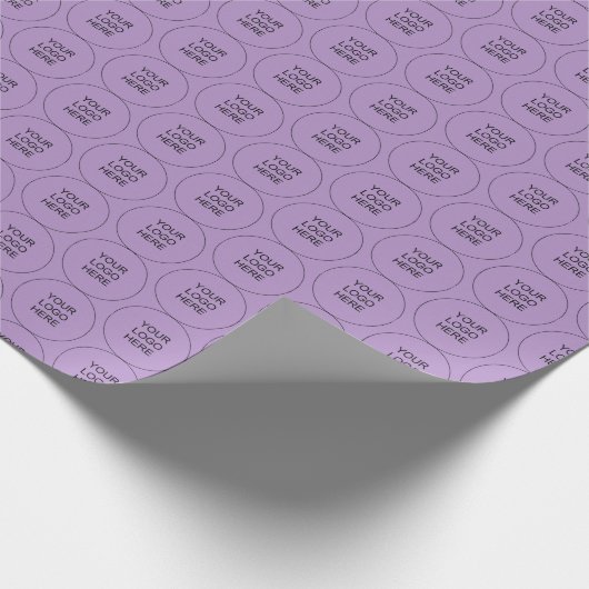 Upload Your Logo Brand Elegant Purple Business Geschenkpapier (Ecke)