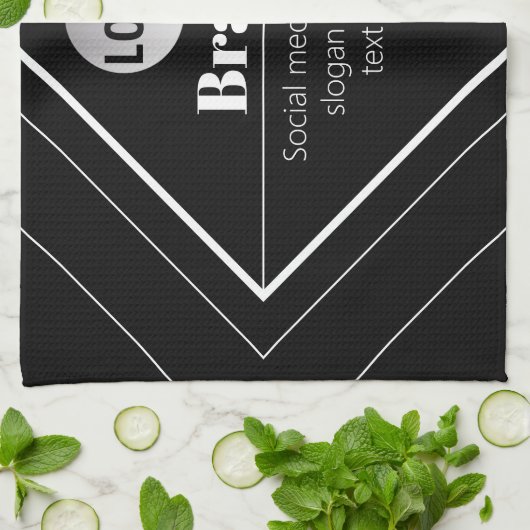 Upload Your Logo & Customizable Text Design Geschirrtuch (Gefaltet)