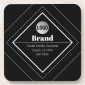 Upload Your Logo & Customizable Text Design Getränkeuntersetzer (Vorderseite)