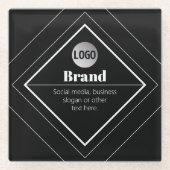 Upload Your Logo & Customizable Text Design Glasuntersetzer (Vorderseite)