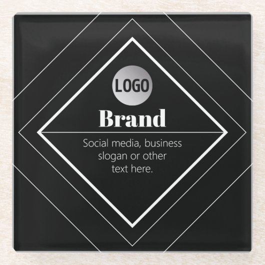Upload Your Logo & Customizable Text Design Glasuntersetzer (Vorderseite)