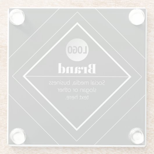 Upload Your Logo & Customizable Text Design Glasuntersetzer (Rückseite)