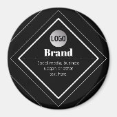 Upload Your Logo & Customizable Text Design Magnet (Vorne)