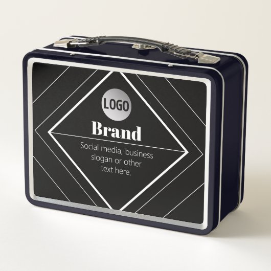 Upload Your Logo & Customizable Text Design Metall Brotdose (Rückseite)