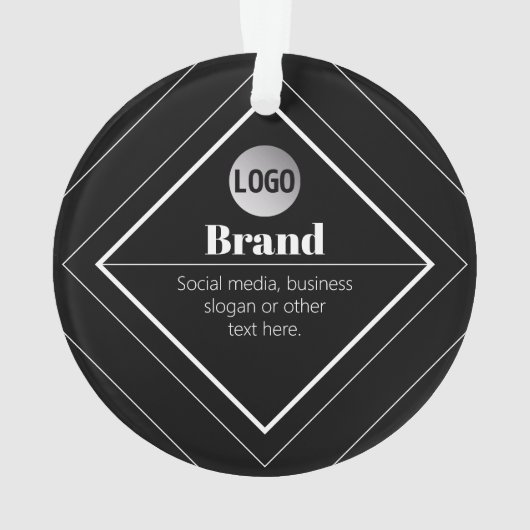 Upload Your Logo & Customizable Text Design Ornament (Rückseite)