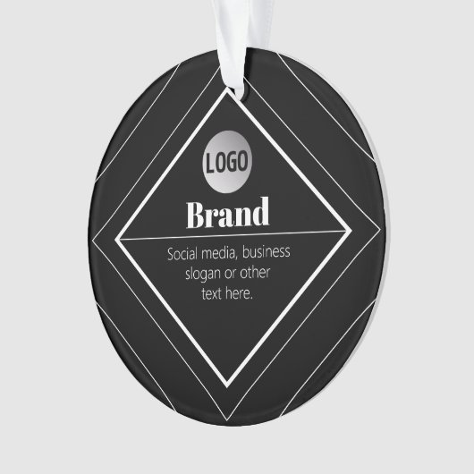 Upload Your Logo & Customizable Text Design Ornament (Vorderseite)