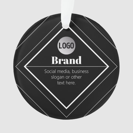 Upload Your Logo & Customizable Text Design Ornament (Vorderseite)