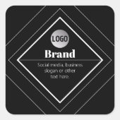 Upload Your Logo & Customizable Text Design Quadratischer Aufkleber (Vorderseite)