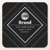 Upload Your Logo & Customizable Text Design Rechteckiger Pappuntersetzer (Vorderseite)