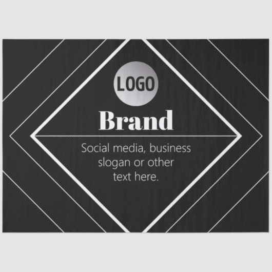 Upload Your Logo & Customizable Text Design Seidenpapier (Vorderseite)