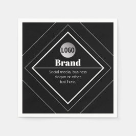 Upload Your Logo & Customizable Text Design Serviette