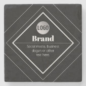 Upload Your Logo & Customizable Text Design Steinuntersetzer (Vorderseite)