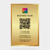 Upload Your Logo Gold Template Promotional QR Code Acrylschild (Vorderseite)