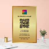 Upload Your Logo Gold Template Promotional QR Code Acrylschild (Hochzeit)